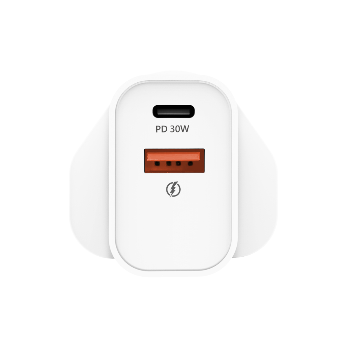 inno3C i-CP30W 超級矽 PD 30W 雙輸出快速充電器 + 透明 Type-C to Type-C L型線 (白色 / 透明色), , large image number 1